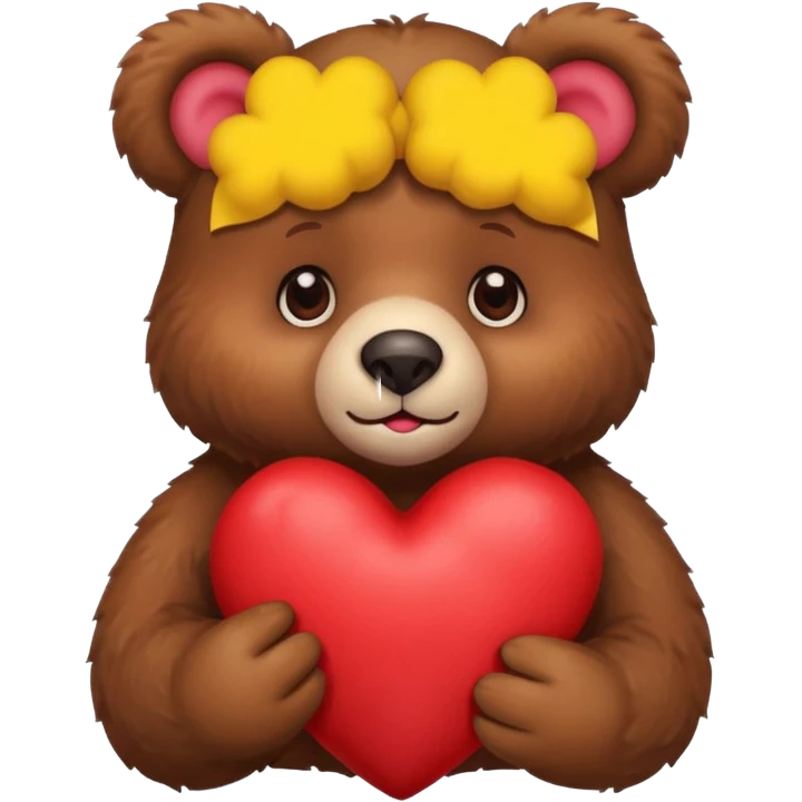 Cute bear holding a stuffed heart  emoji