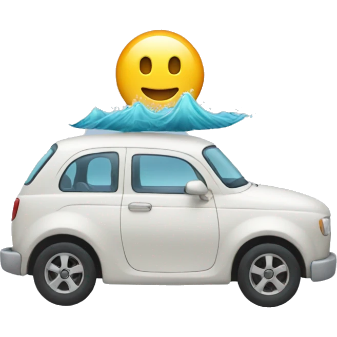 car with sea emoji