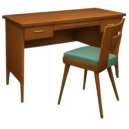 Wood mid century simple desk emoji