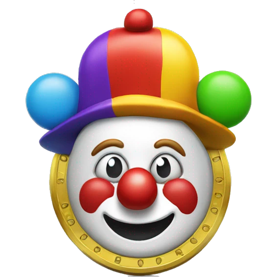 Coin with clown emoji