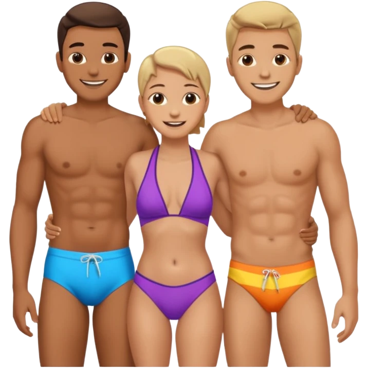a gay couple on the beach emoji