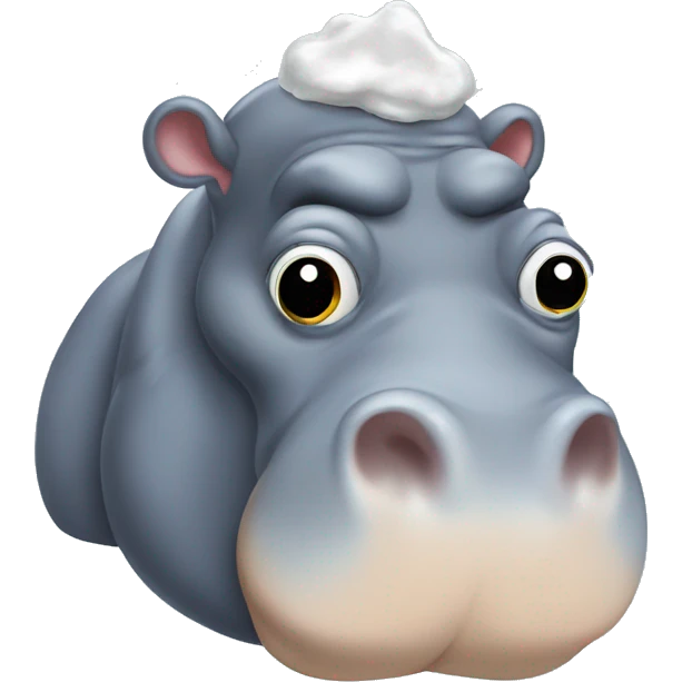 hippo with poo on head emoji
