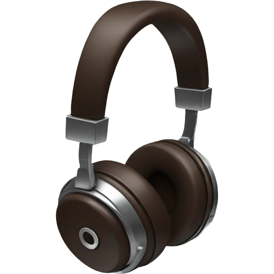 headphones dark brown with metal accents emoji