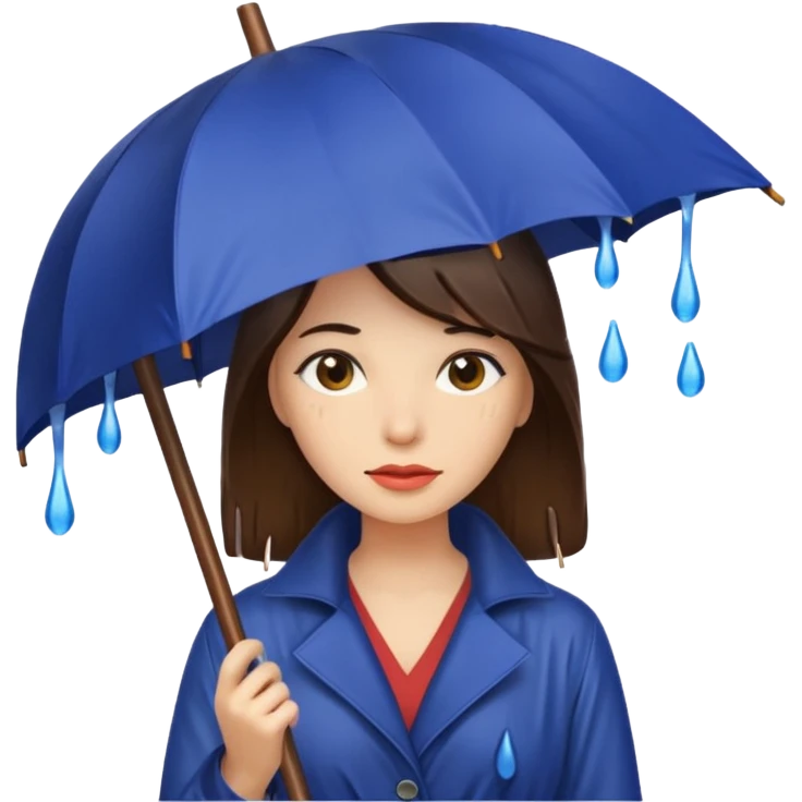 she getting wet (umbrella, dripping hair) emoji