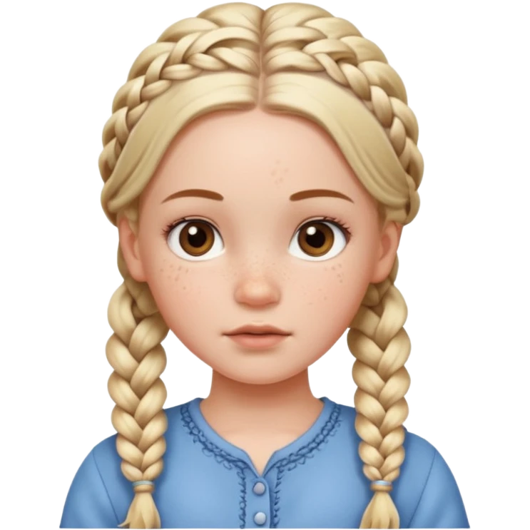 white girl with baby hair detailed full braids,  emoji
