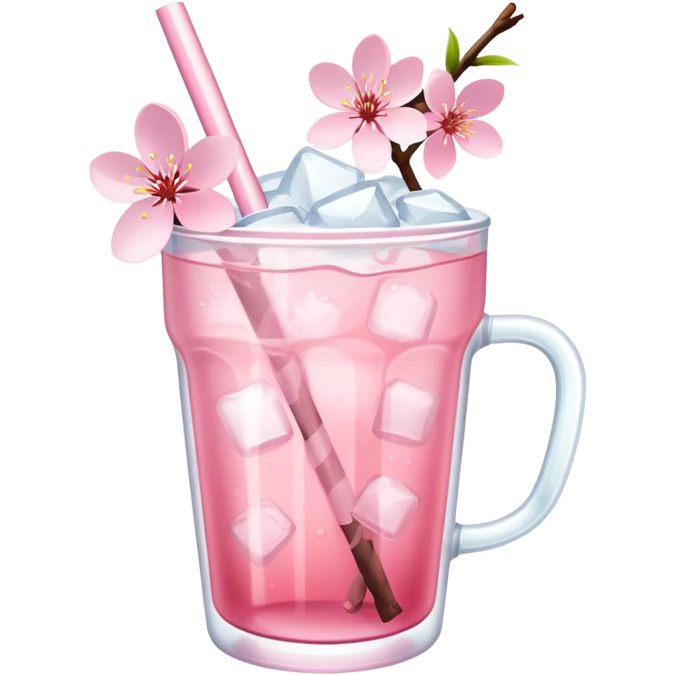 Pastel pink Cherry Blossom Sakura ice tea emoji