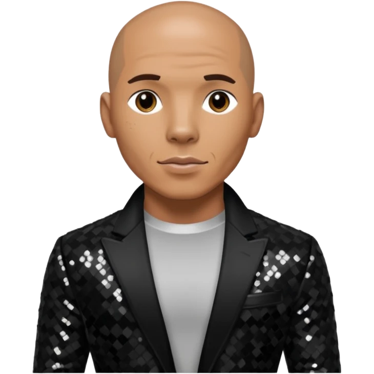 Pitbull, Rapper with black sequin outfit emoji