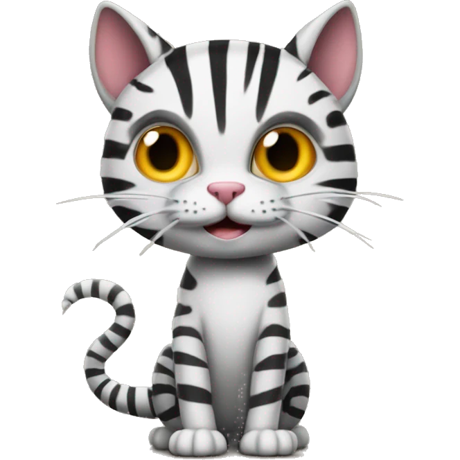 A cat with a lizard's head and a zebra's tail wins at darts emoji