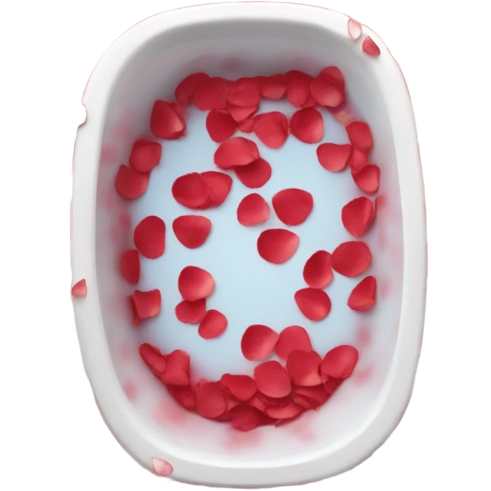 Tub with rose petals red emoji