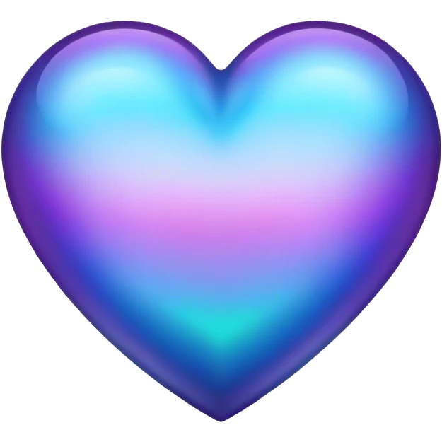 Gradient iridescent purple indigo blue cyan hert emoji