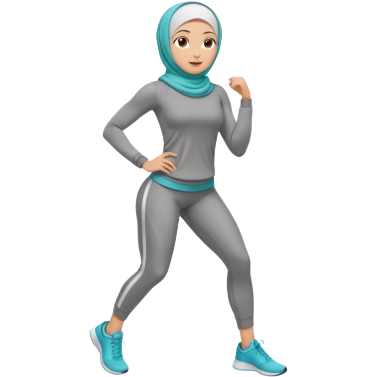 High resolution full body of a girl wearing a hijab and is a fitness trainer emoji