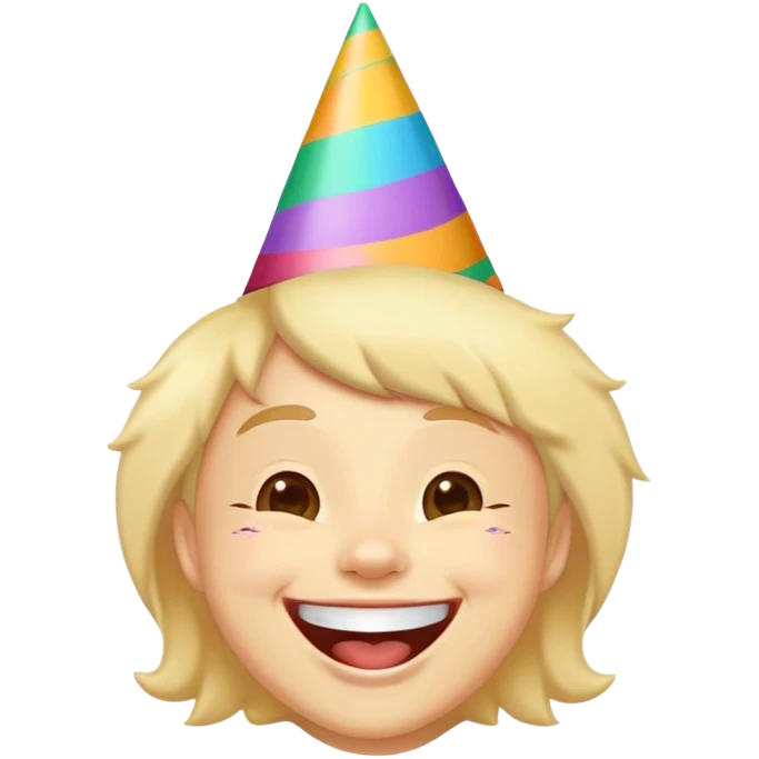 A face wearing a party hat and laughing joyfully. 1000x1000 emoji