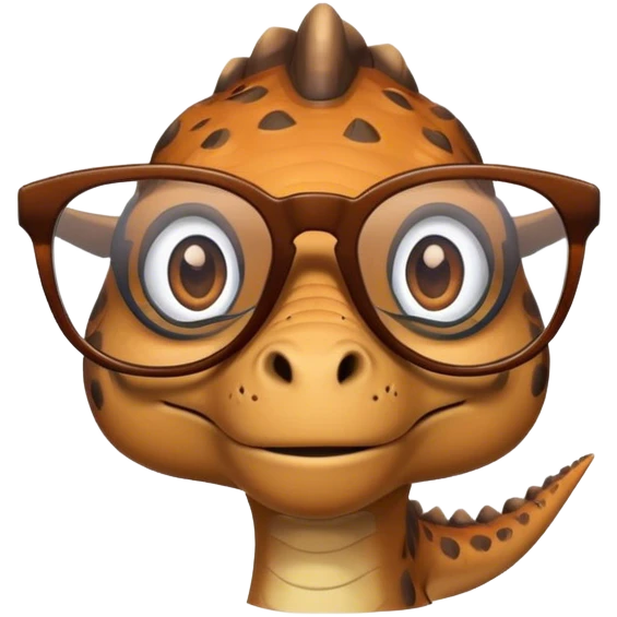 dinosaur with glasses emoji