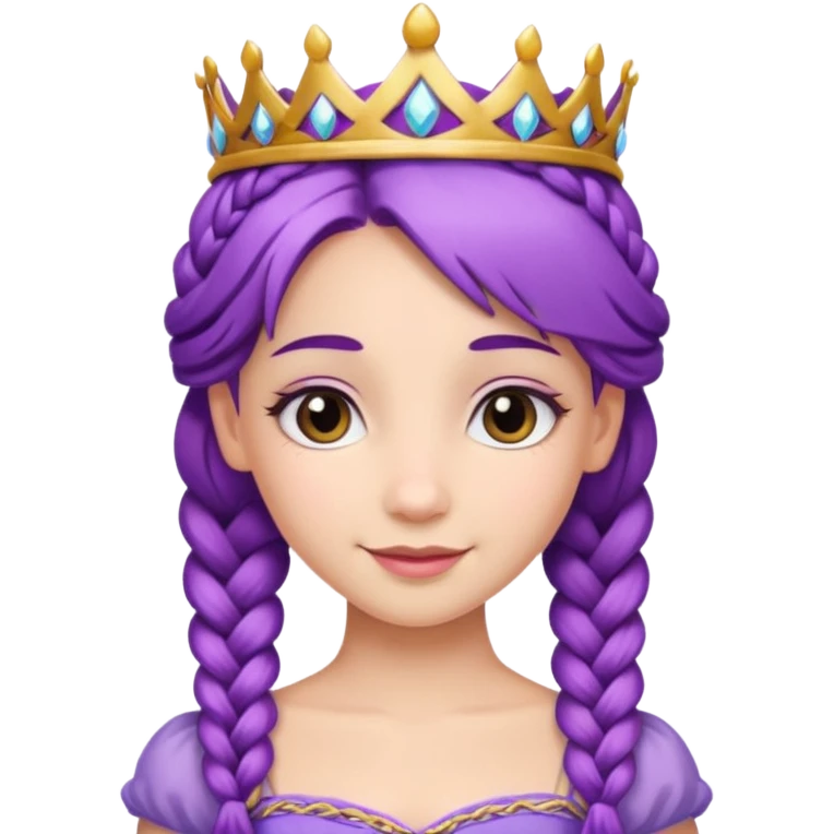 princesse with brided purple hair emoji