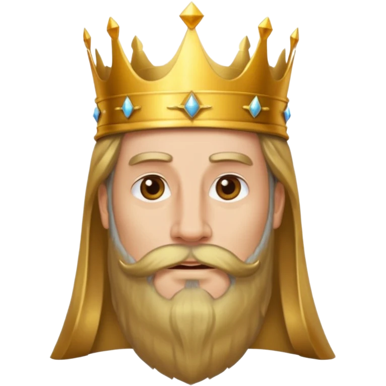 King with crown and beared emoji