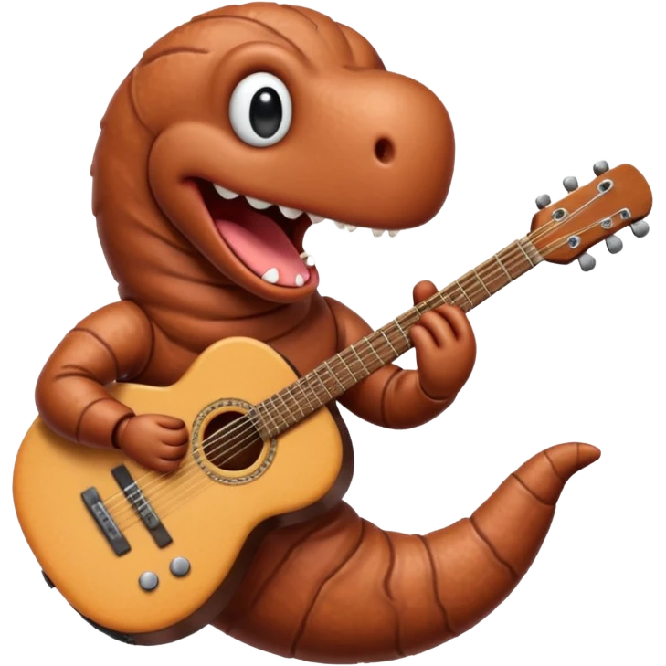 earthworm playing guitar emoji