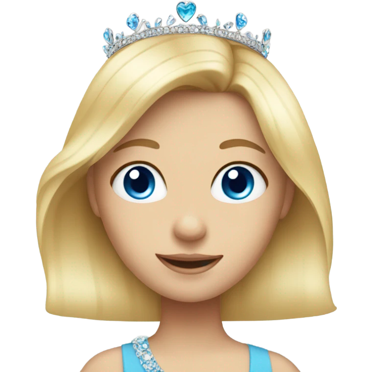 Blond girl blue eyes tiara emoji