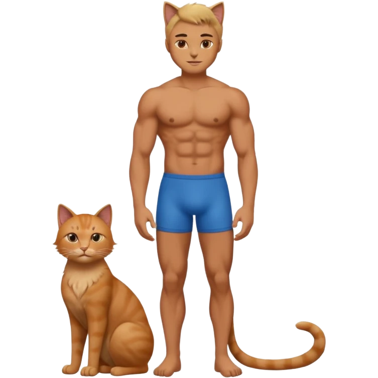 a single body, with the head of a human man, body of a cat  emoji