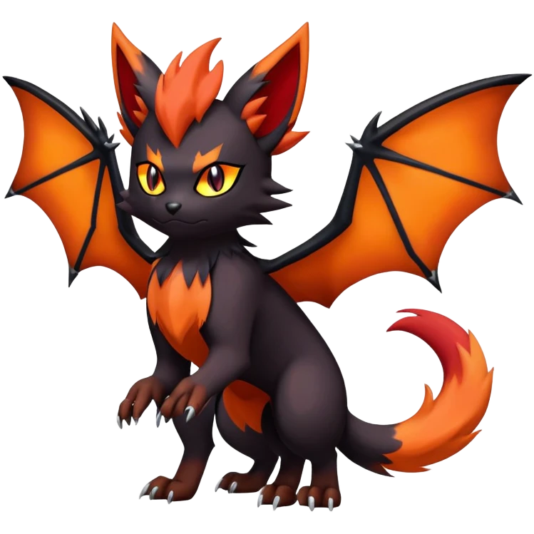 Noivern-Litten-Zorua-Torracat-Fakemon-hybrid full body emoji