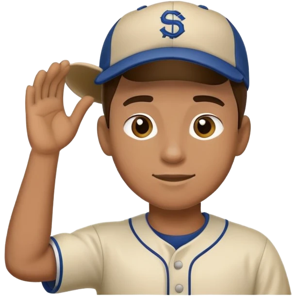 A baseball player tipping his hat emoji