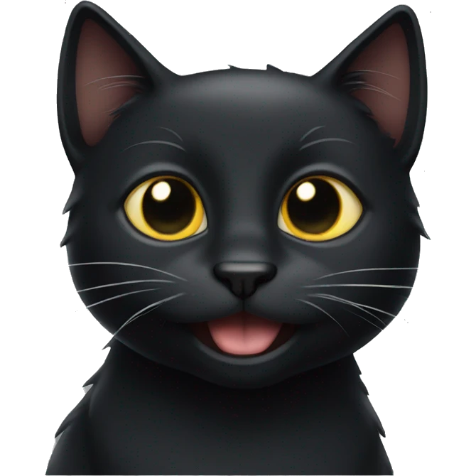Black Cat happy emoji