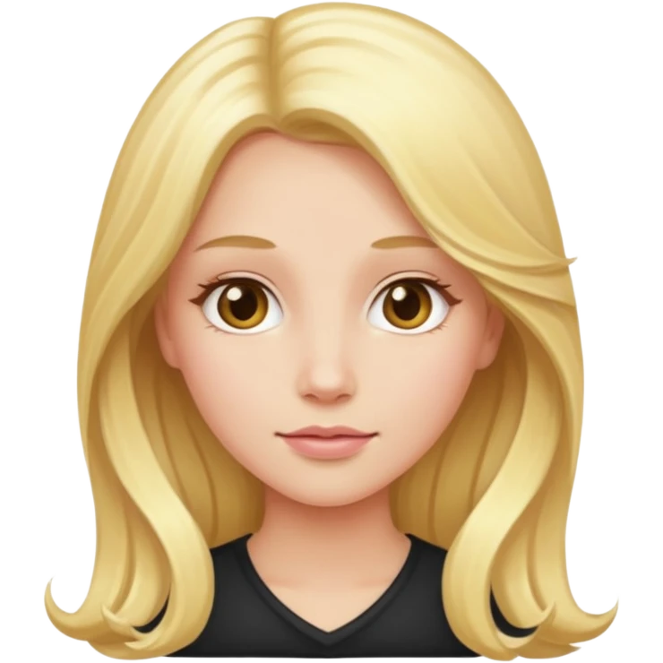 Light pink and gold twin blonde long hair lady’s  emoji