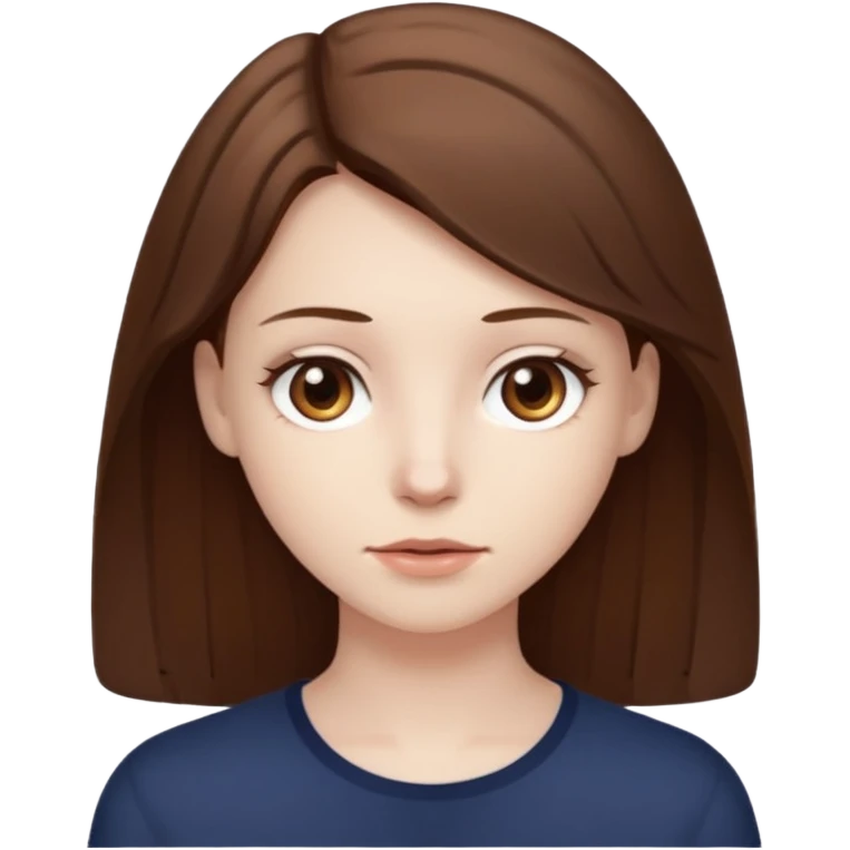 Pale skin, 3a hair brown, brown eyes emoji