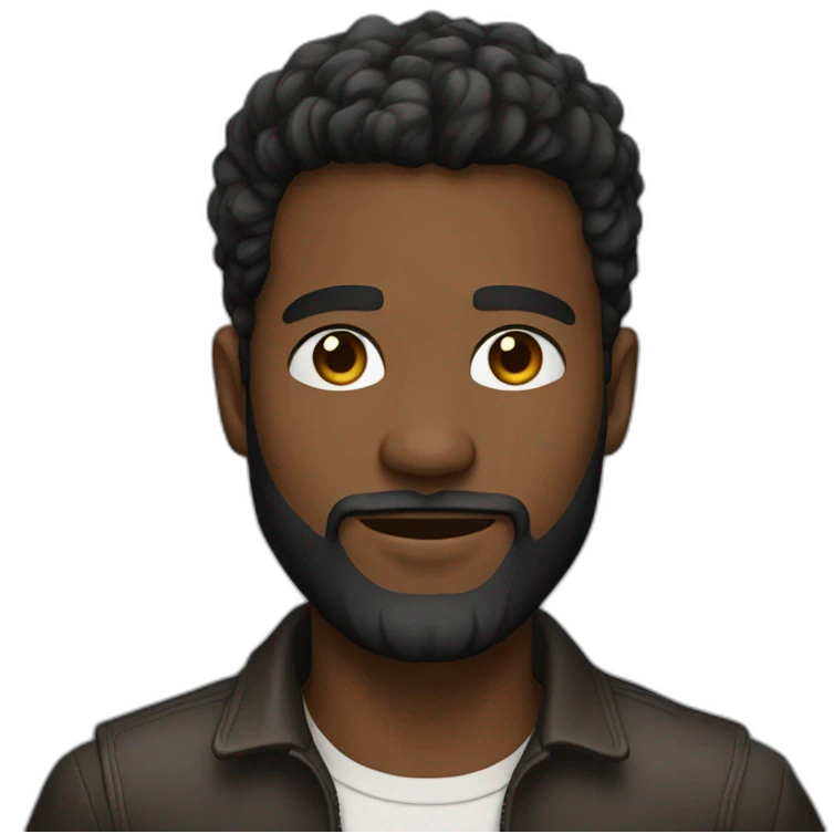 stylish 25 year old with a beard and brown skin emoji
