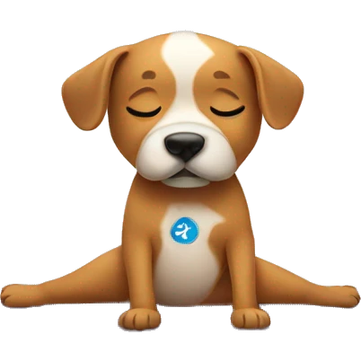 Dog doing yoga emoji