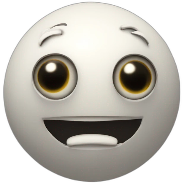 3d sphere with a cartoon conduit texture with big underdeveloped eyes emoji