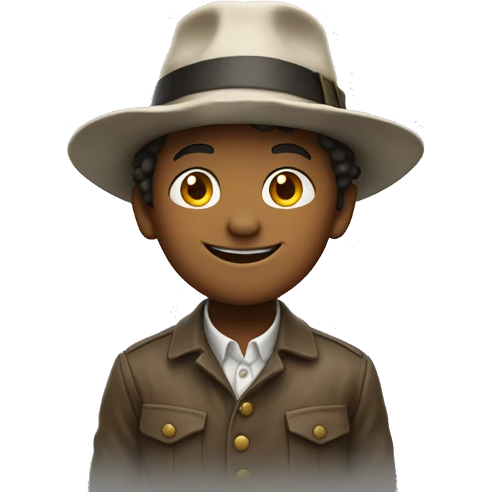 smiling boy in pilgrim hat and clothes emoji