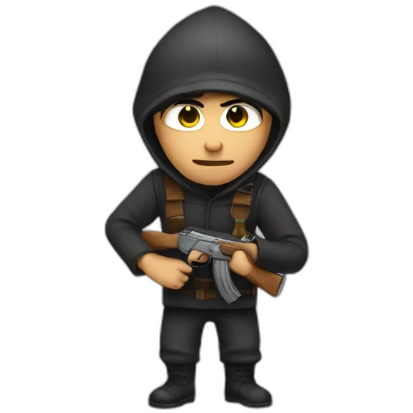 a thief man with a ak emoji