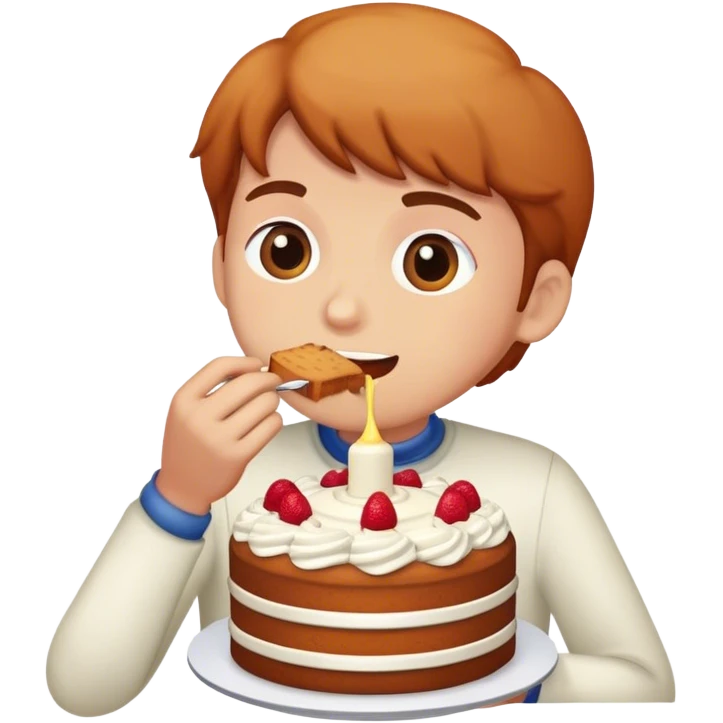 Glutton eating a cake emoji