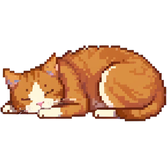 A ginger cat sleeping under the cherry blossoms emoji