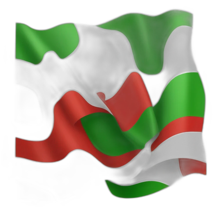 Drapeau vert blanc rouge de forme paysage emoji
