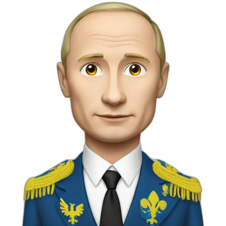 Putin with Ukrainian flag emoji