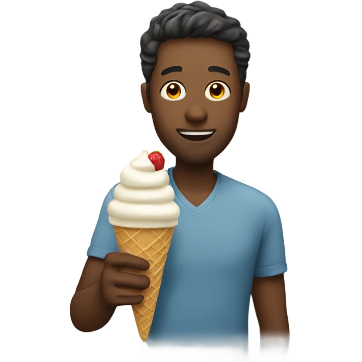 Man eating ice cream  emoji