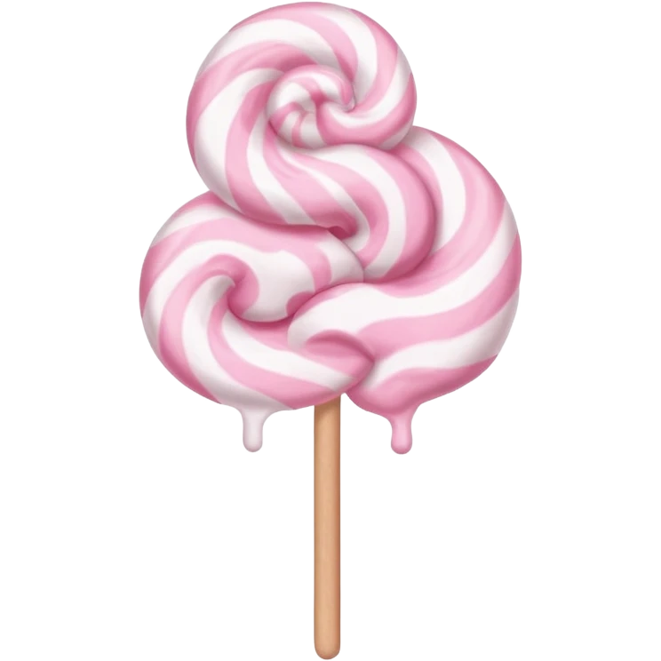 pastel pink cotton candy on a paper stick, soft and whimsical emoji