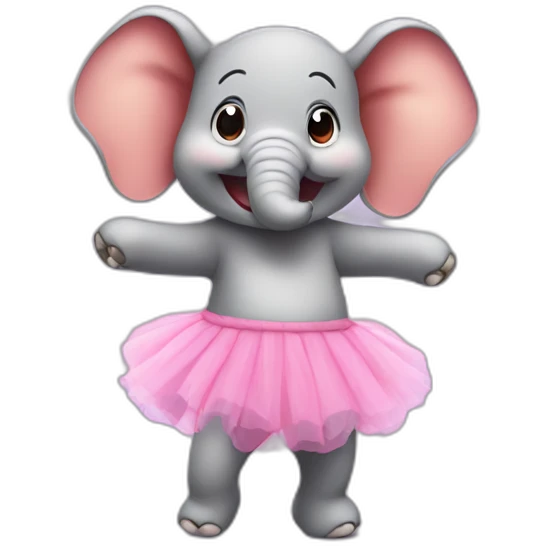 Ecstatic Elephant with a tutu emoji