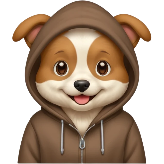 Dog wearing a hoodie emoji