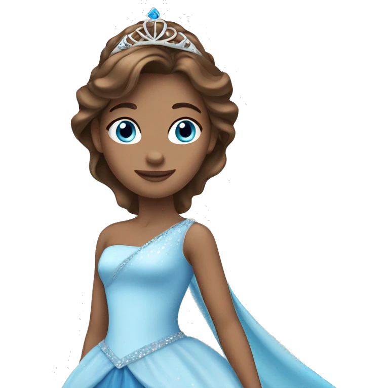 princess with tiara blue eyes and brown hair emoji