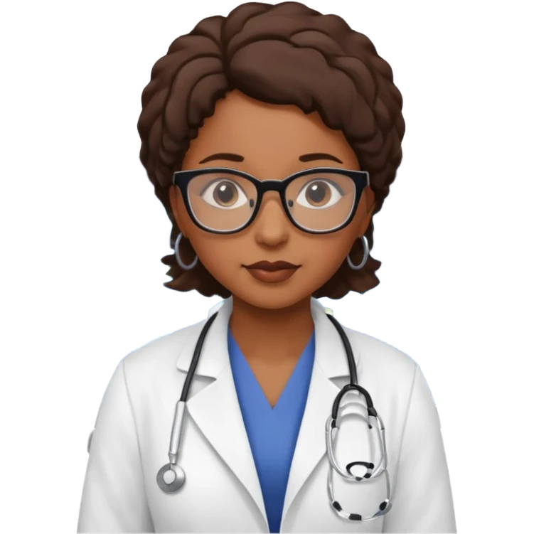 back woman doctor with glasses emoji