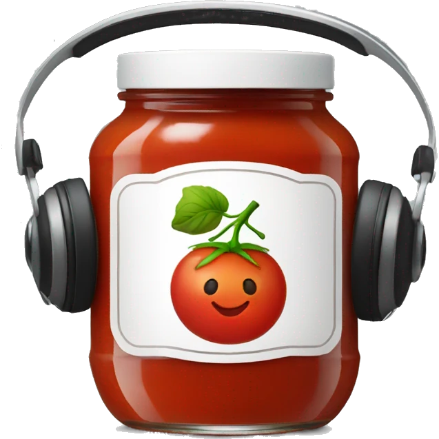 tomato sauce jar with headphones emoji