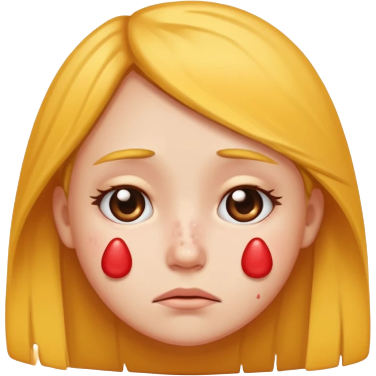 sad girl emoji with giant pimples emoji