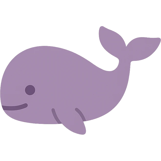 A dull purple whale emoji