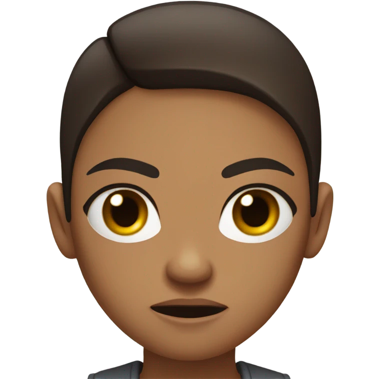 Angry girl with dark brown hair emoji