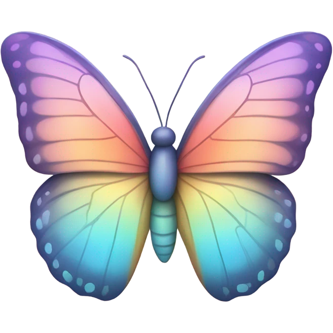 Pastel rainbow butterfly emoji
