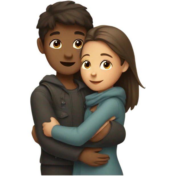 girl and a boy hugging emoji