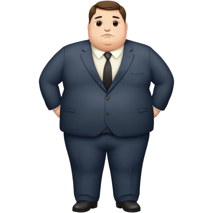 obese unattractive man in formal suit emoji