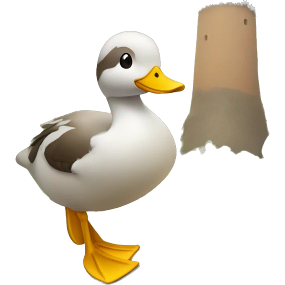 Pato millónario sosteniendo un bastón de caminar  emoji